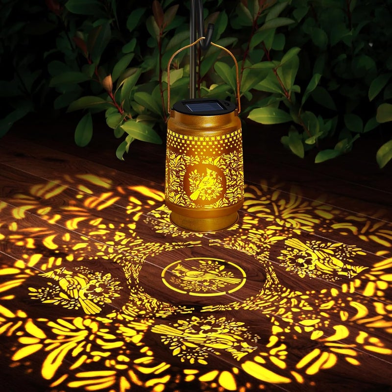 ostritec Christmas Gifts Cardinal Solar Lanterns Outdoor Waterproof Hanging Solar Lights, Cardinal Garden Decor Birthday Gifts for Women Mom, Hanging Metal Garden Lights for Yard Patio Lawn Landscape - Image 2